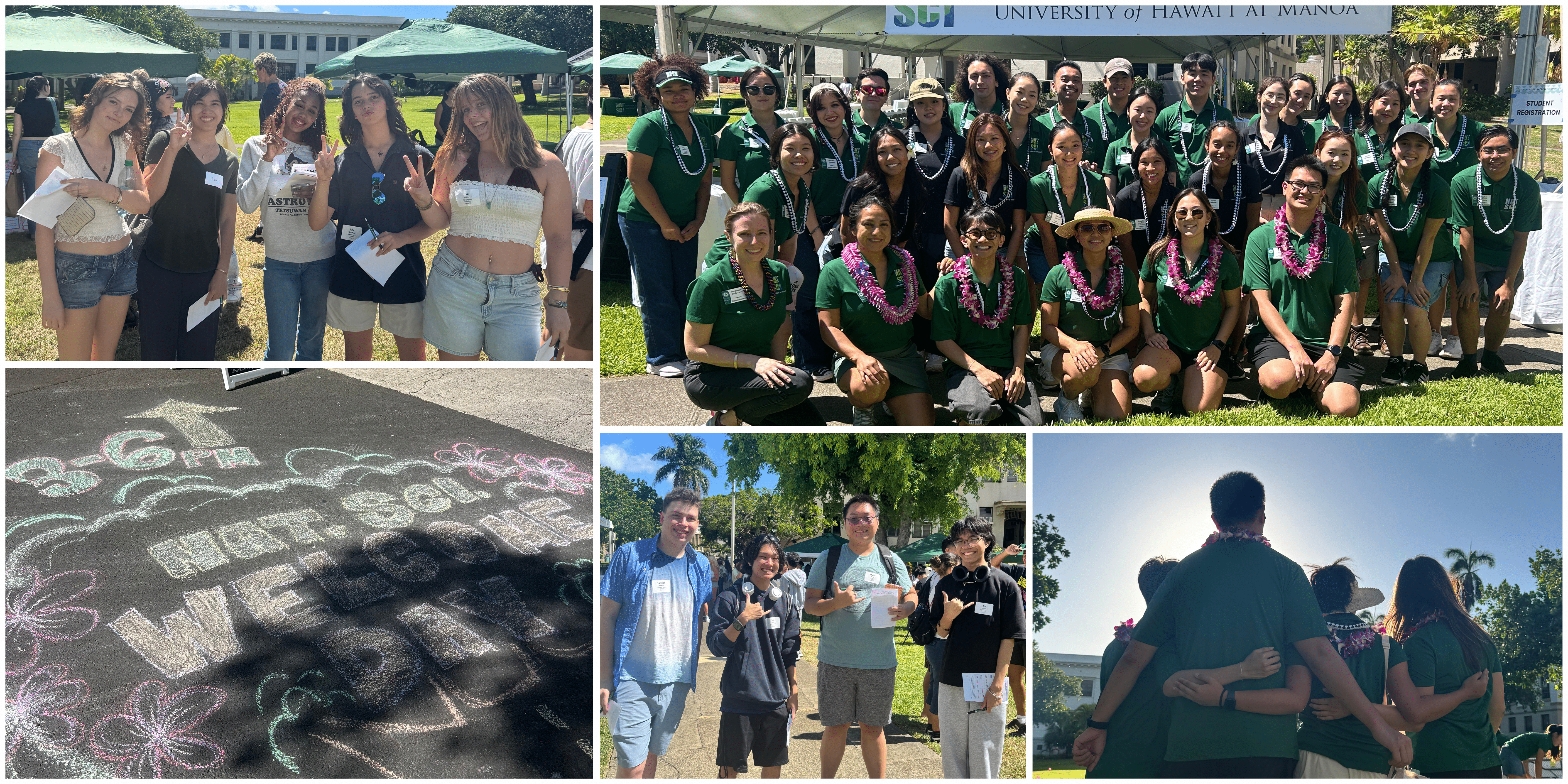 Student Ambassadors positioned under College of Natural Sciences banner